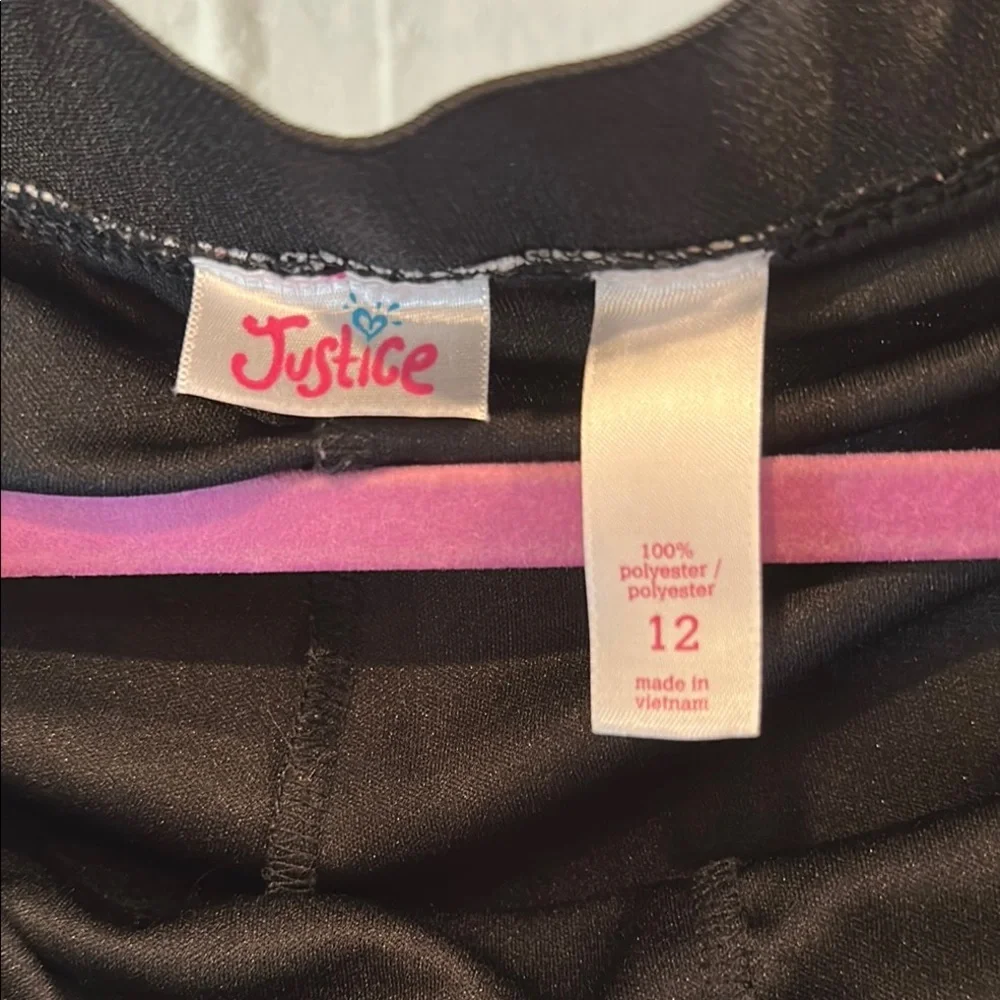 Justice Sz 12 Black and White Skater Mini Skirt EUC